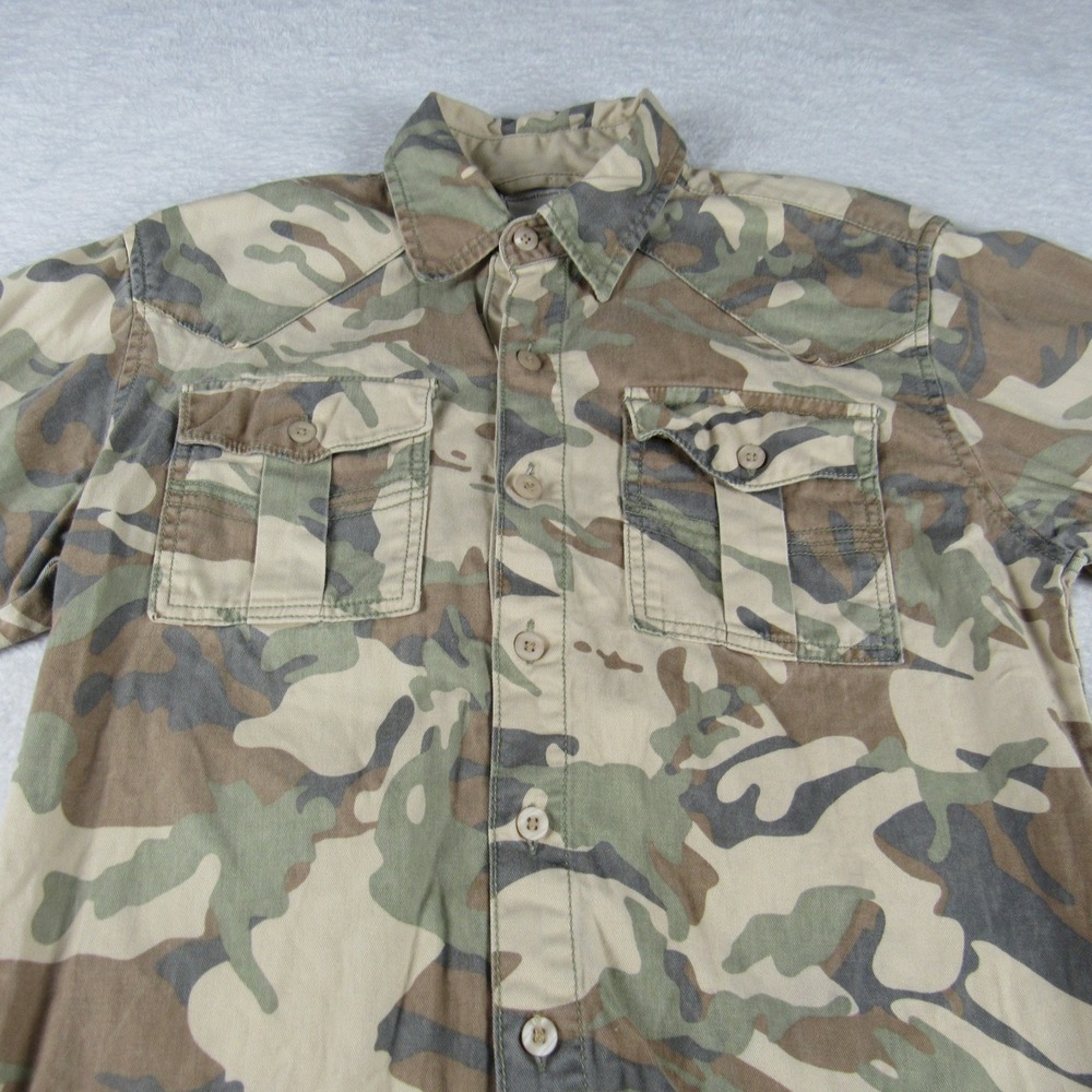 Imperious Camo Button Down Shirt Mens Small Green Brown Good Utility‎ Western